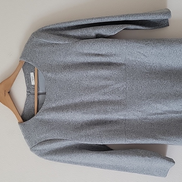 Peserico Grey Wool Blend Long Sleeve Midi Dress 44 - Picture 5 of 8